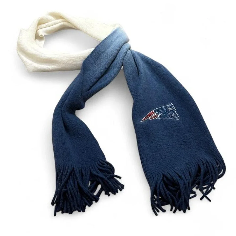 New England Patriots Scarf Dip Dye Cozy Game day Blockette NFL Sport 76x11